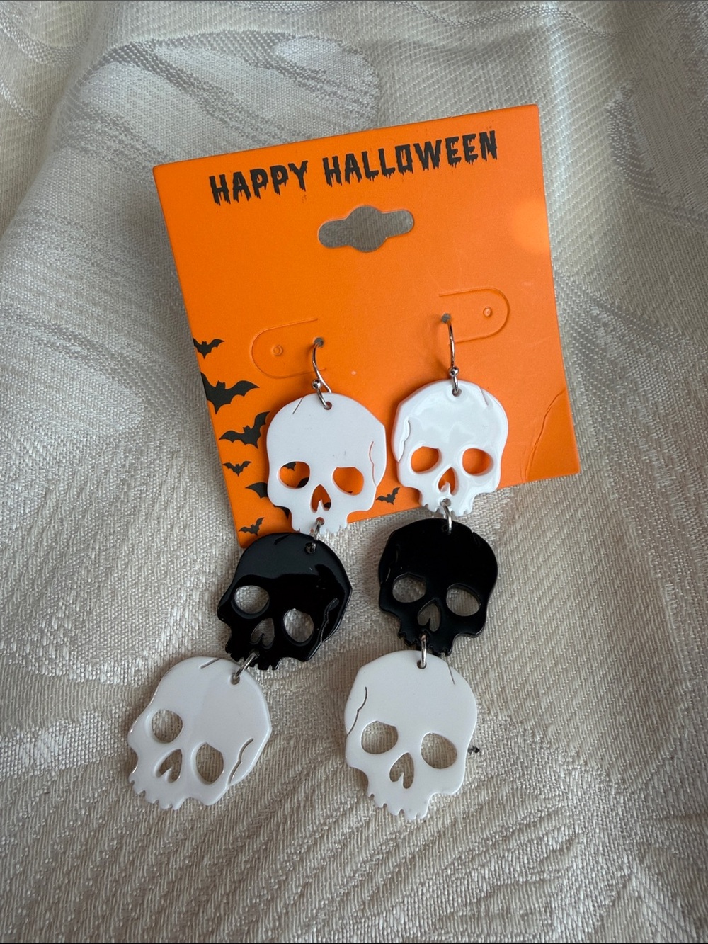 Skeleton dangle earrings, acrylic